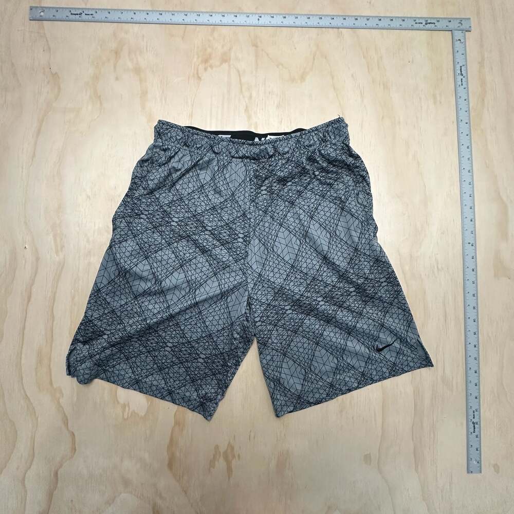 Nike Dri-Fit Gray Geometric Pattern Athletic Men's Shorts Size L